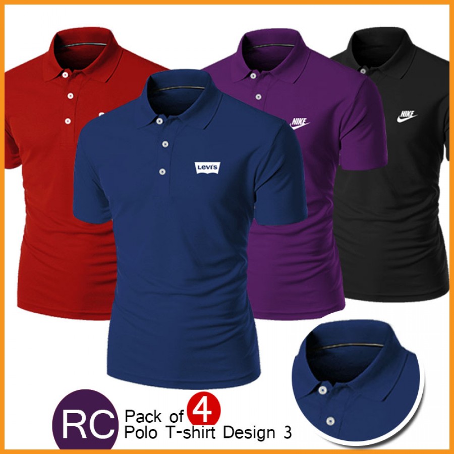 Pack of 4 Random Color Polo T-Shirts